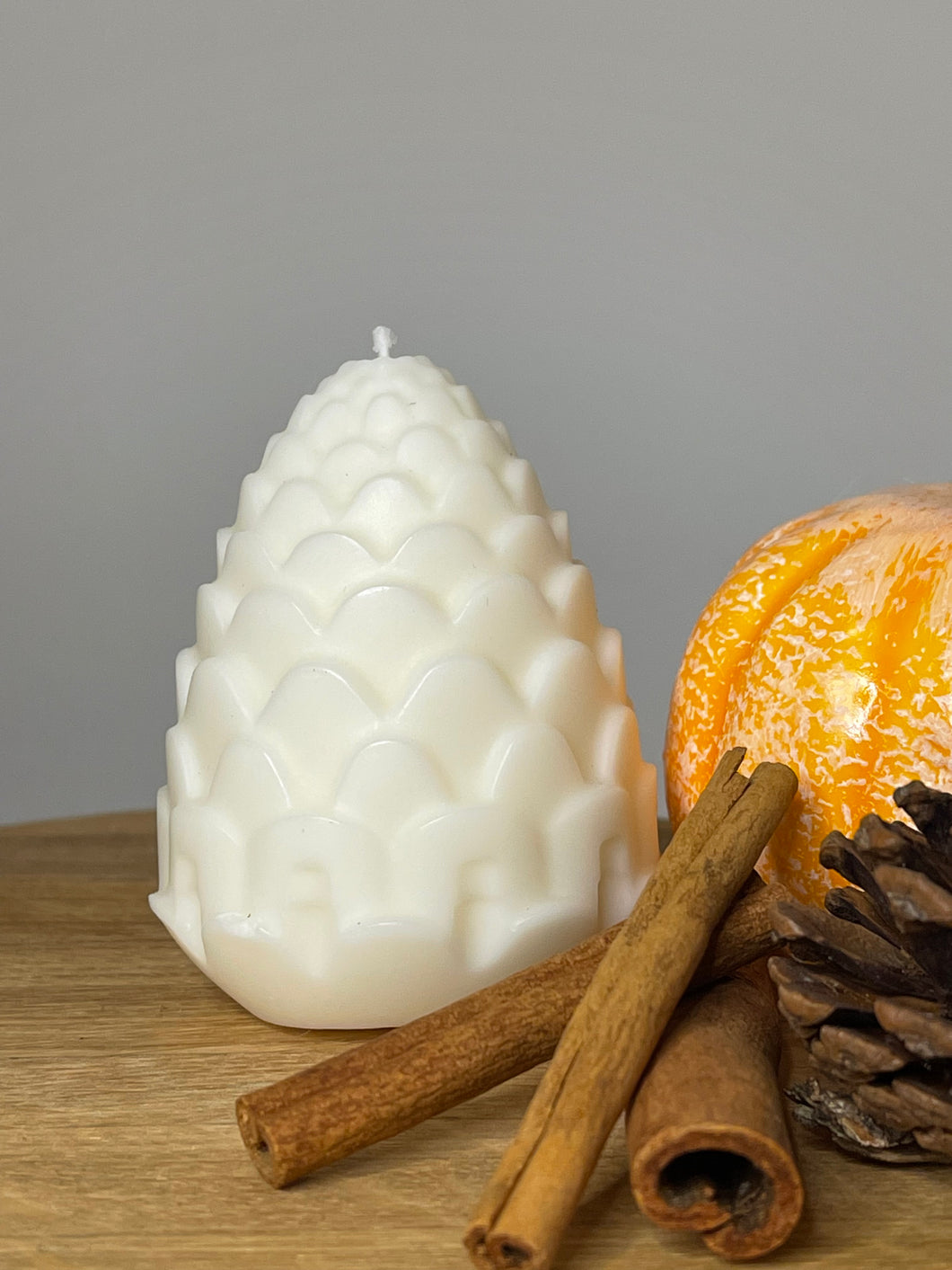 Set of 3 Pinecone Soy Wax Pillar Candles